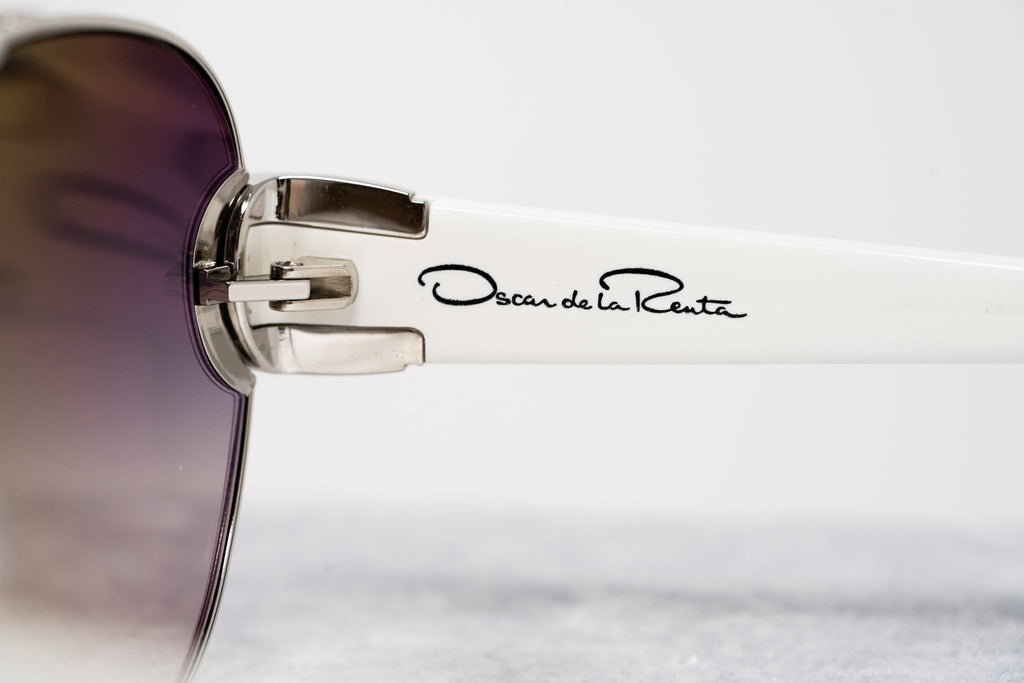 Oscar De La Renta Sunglasses Oversized Silver and Dark Grey