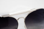 Oscar De La Renta Sunglasses Oversized Silver and Dark Grey