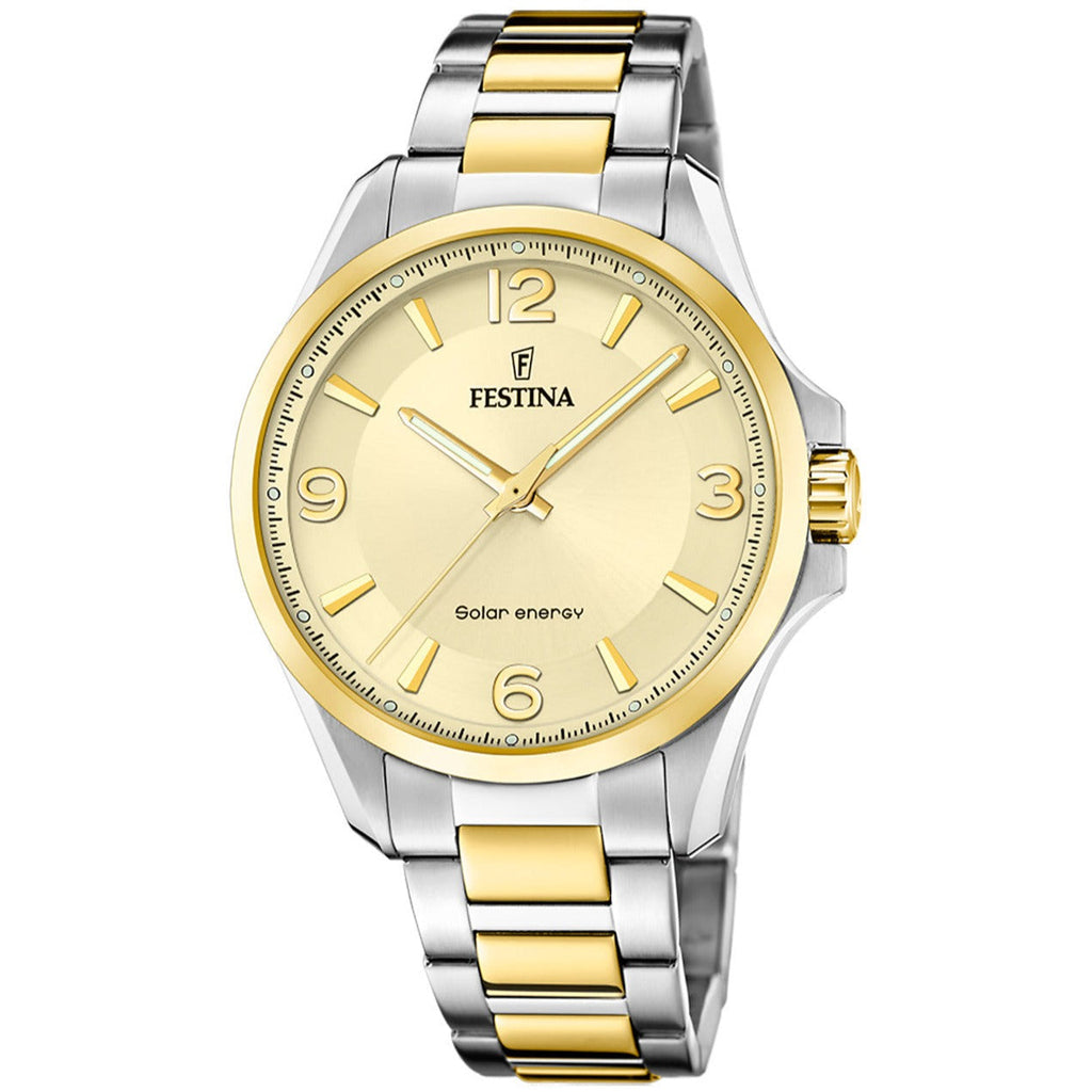 Festina Cream Solar Energy Men's Two-Tone Watch