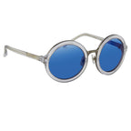 Phillip Lim Sunglasses Round Gun Metal and Blue