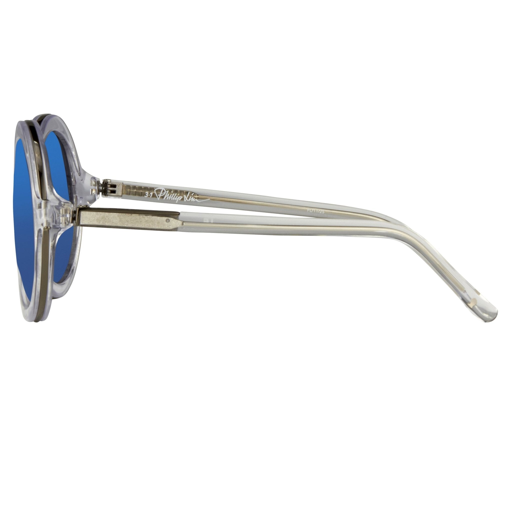 Phillip Lim Sunglasses Round Gun Metal and Blue