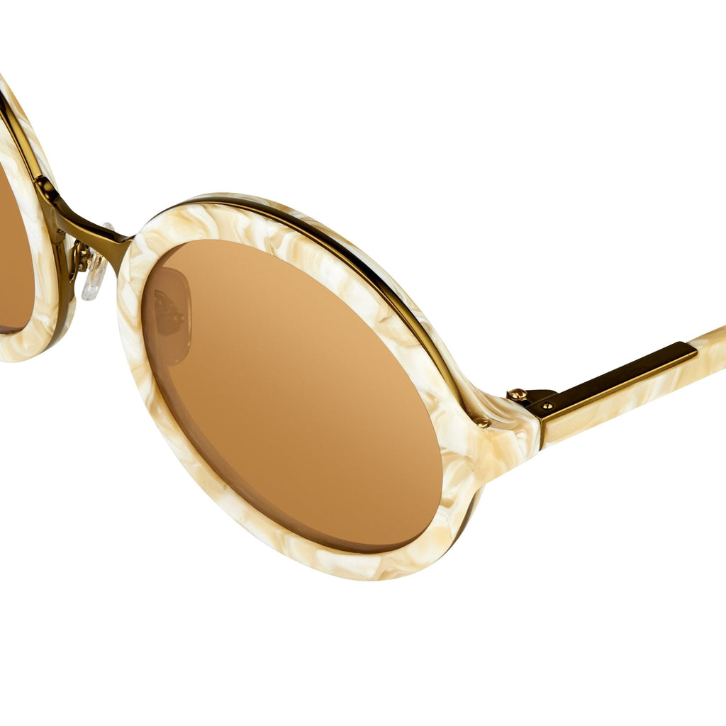 Phillip Lim Ladies Sunglasses Round Horn and Bronze