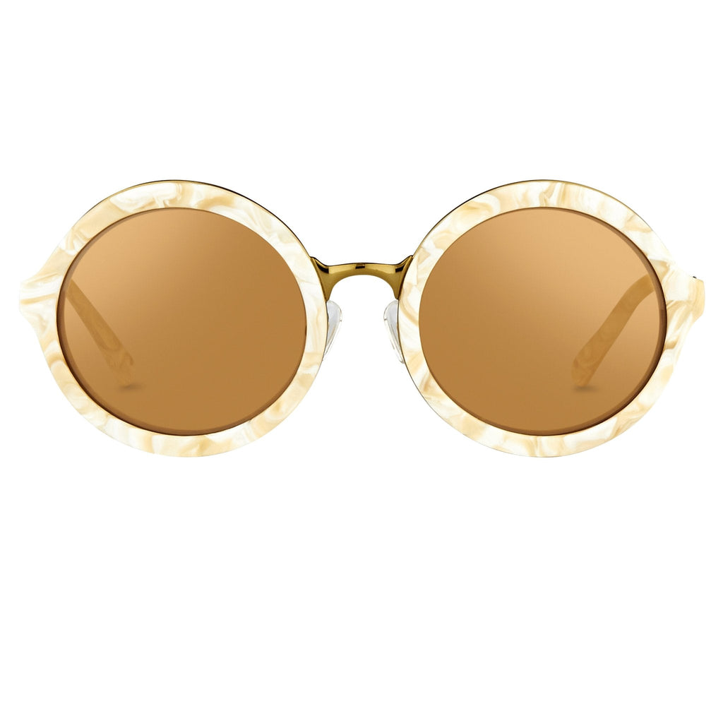 Phillip Lim Ladies Sunglasses Round Horn and Bronze