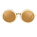 Phillip Lim Ladies Sunglasses Round Horn and Bronze