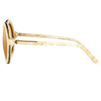 Phillip Lim Ladies Sunglasses Round Horn and Bronze
