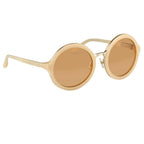 Phillip Lim Sunglasses Round Apricot and Dark Brown