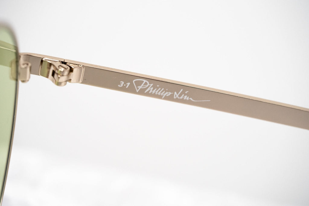 Phillip Lim Sunglasses Shield Gold and Light Green