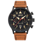 AVI-8 Carey Dual Time Black Brown Men's Watch