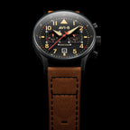 AVI-8 Carey Dual Time Black Brown Men's Watch