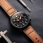 AVI-8 Carey Dual Time Black Brown Men's Watch