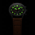 AVI-8 Carey Dual Time Black Brown Men's Watch