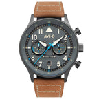 AVI-8 Carey Dual Time Men's Grey Brown Watch
