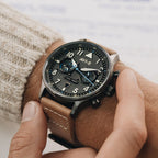 AVI-8 Carey Dual Time Men's Grey Brown Watch
