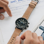 AVI-8 Carey Dual Time Men's Grey Brown Watch