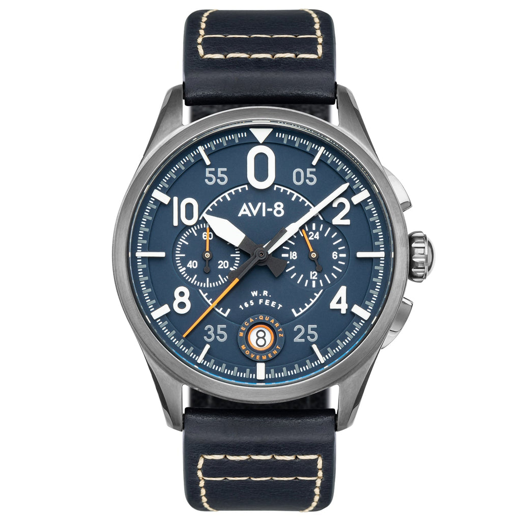 AVI-8 Spitfire Lock Blue Dial Chronograph Men's Watch