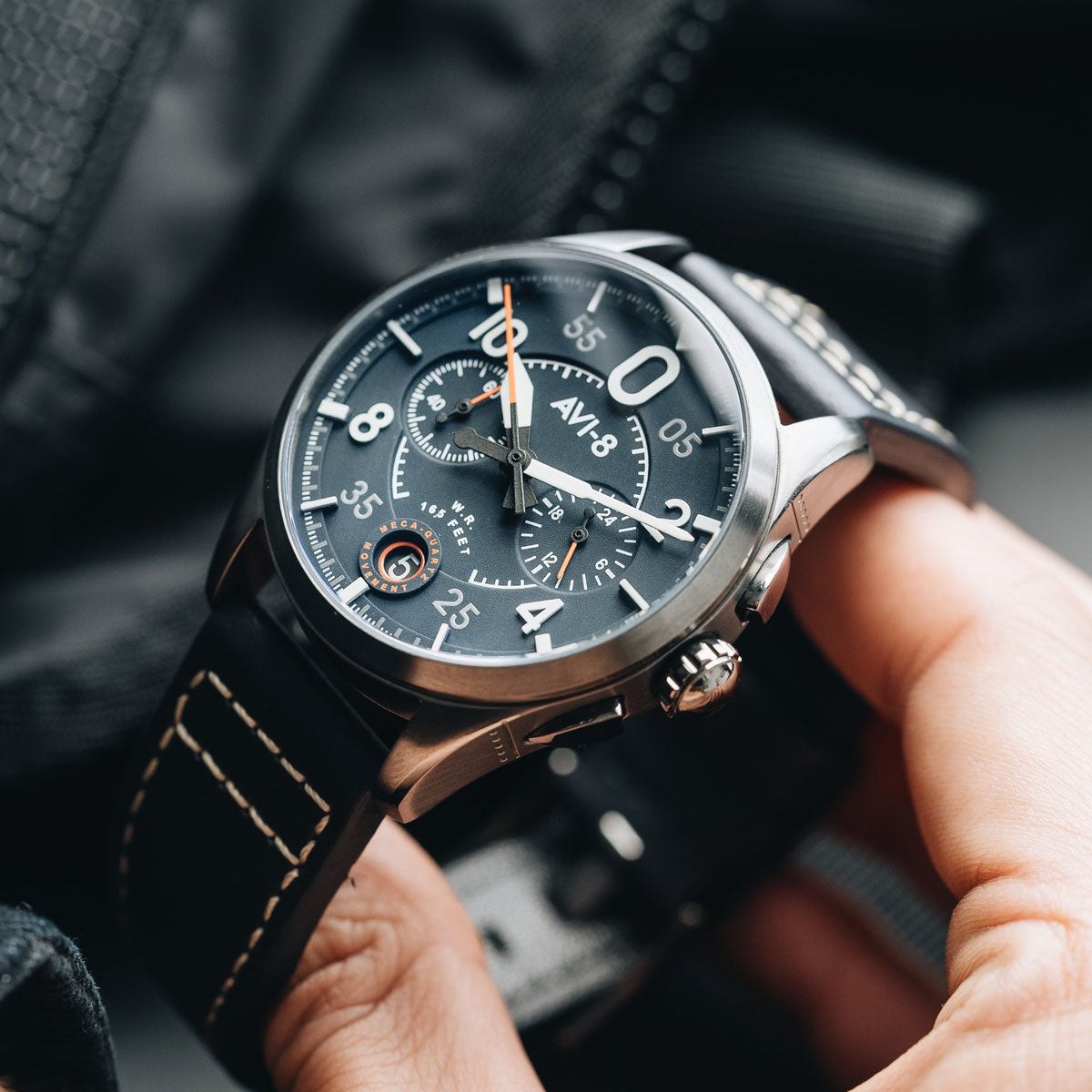 AVI-8 Spitfire Lock Blue Dial Chronograph Men's Watch