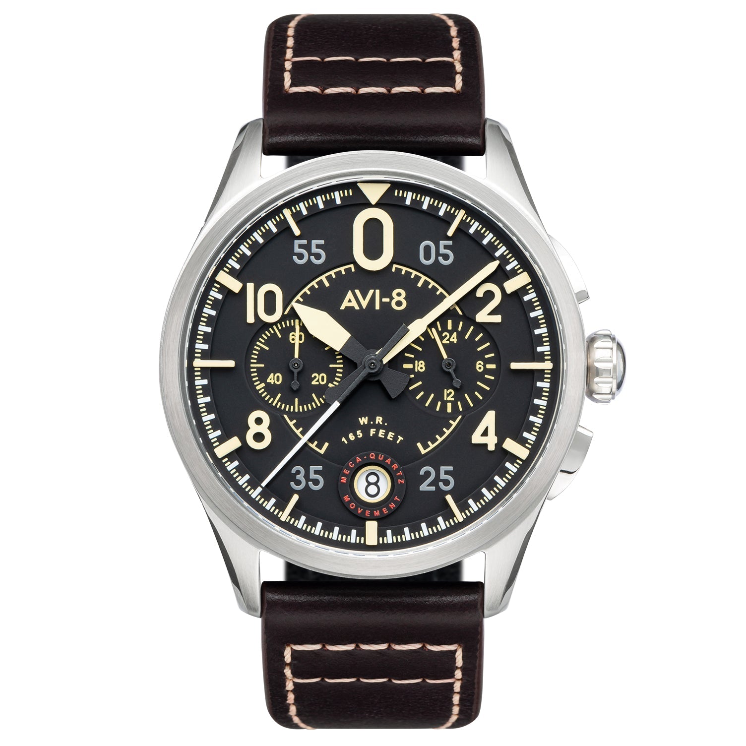 AVI-8 Spitfire Lock Chronograph Men's Black Brown Watch