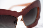 Prabal Gurung Sunglasses Cat Eye Special Brushed Red and Grey Gradient
