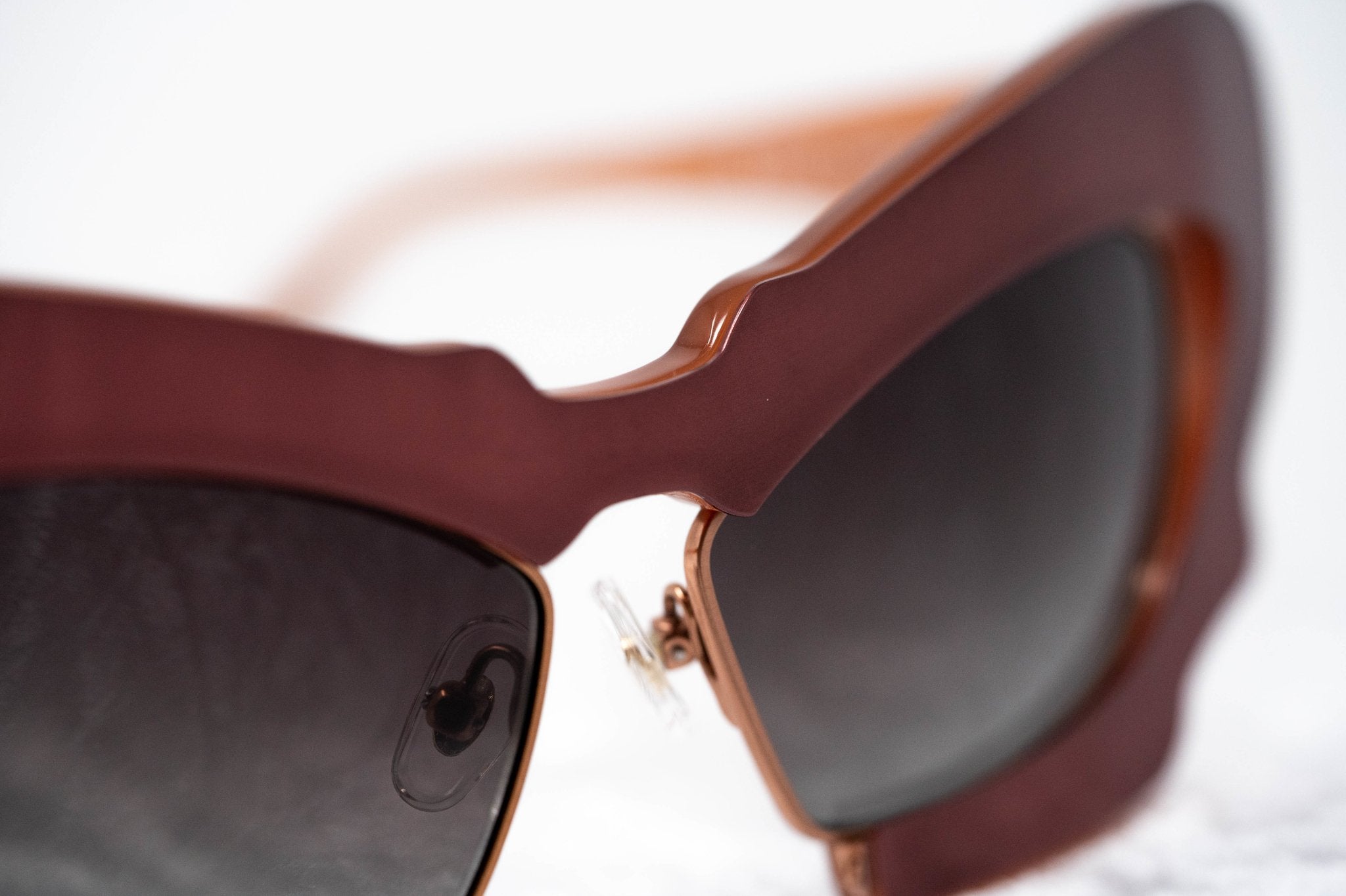 Prabal Gurung Sunglasses Cat Eye Special Brushed Red and Grey Gradient