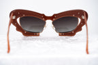 Prabal Gurung Sunglasses Cat Eye Special Brushed Red and Grey Gradient