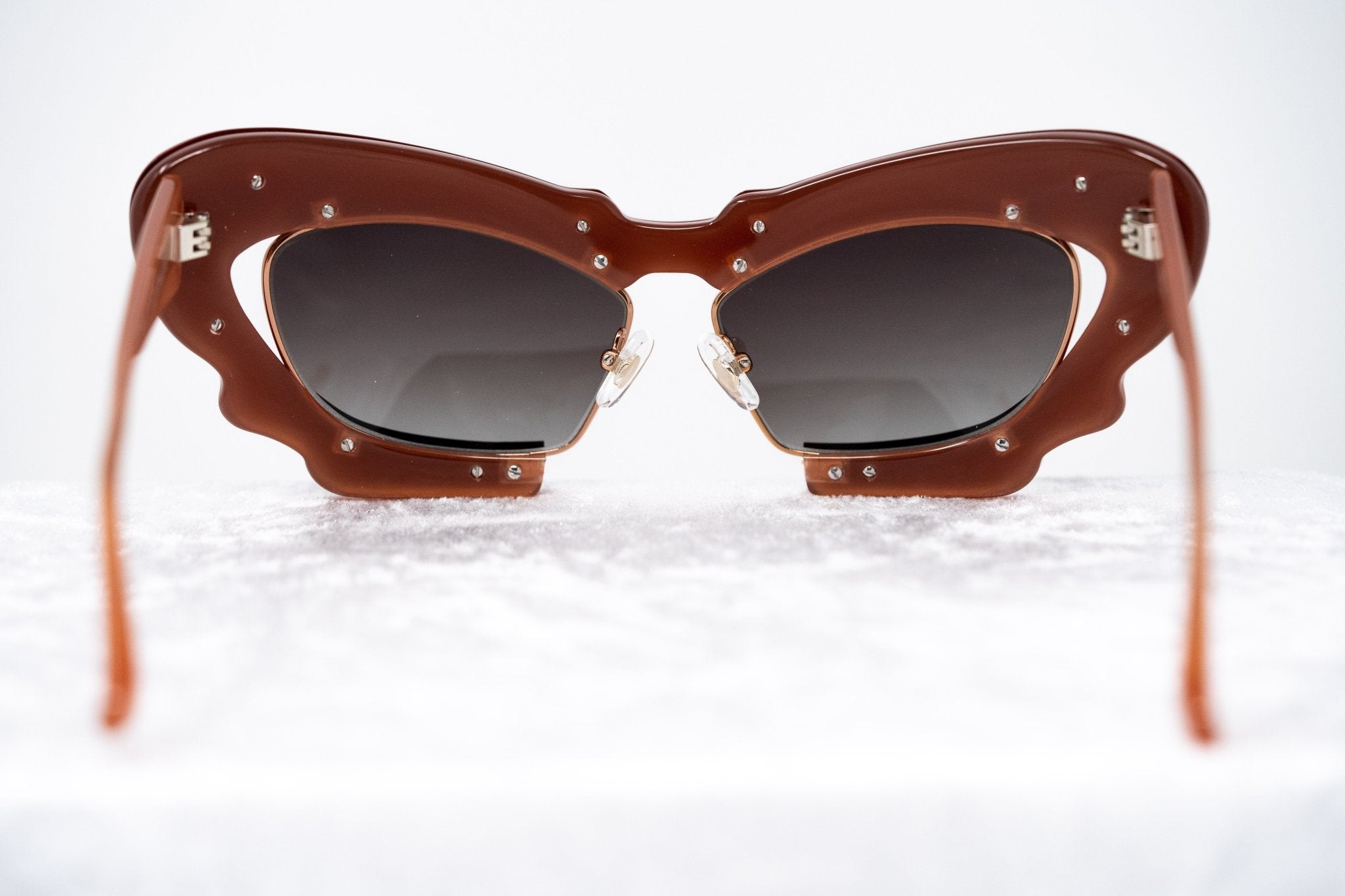 Prabal Gurung Sunglasses Cat Eye Special Brushed Red and Grey Gradient