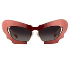 Prabal Gurung Sunglasses Cat Eye Special Brushed Red and Grey Gradient
