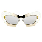 Prabal Gurung Sunglasses Cat Eye Special Mustard Yellow/Silver and Gray