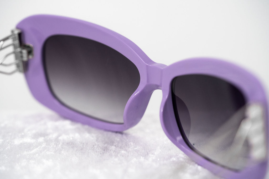 Prabal Gurung Sunglasses Rectangle Purple and Grey