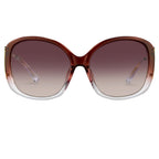 Prabal Gurung Sunglasses Oversized Maroon and Red Gradient