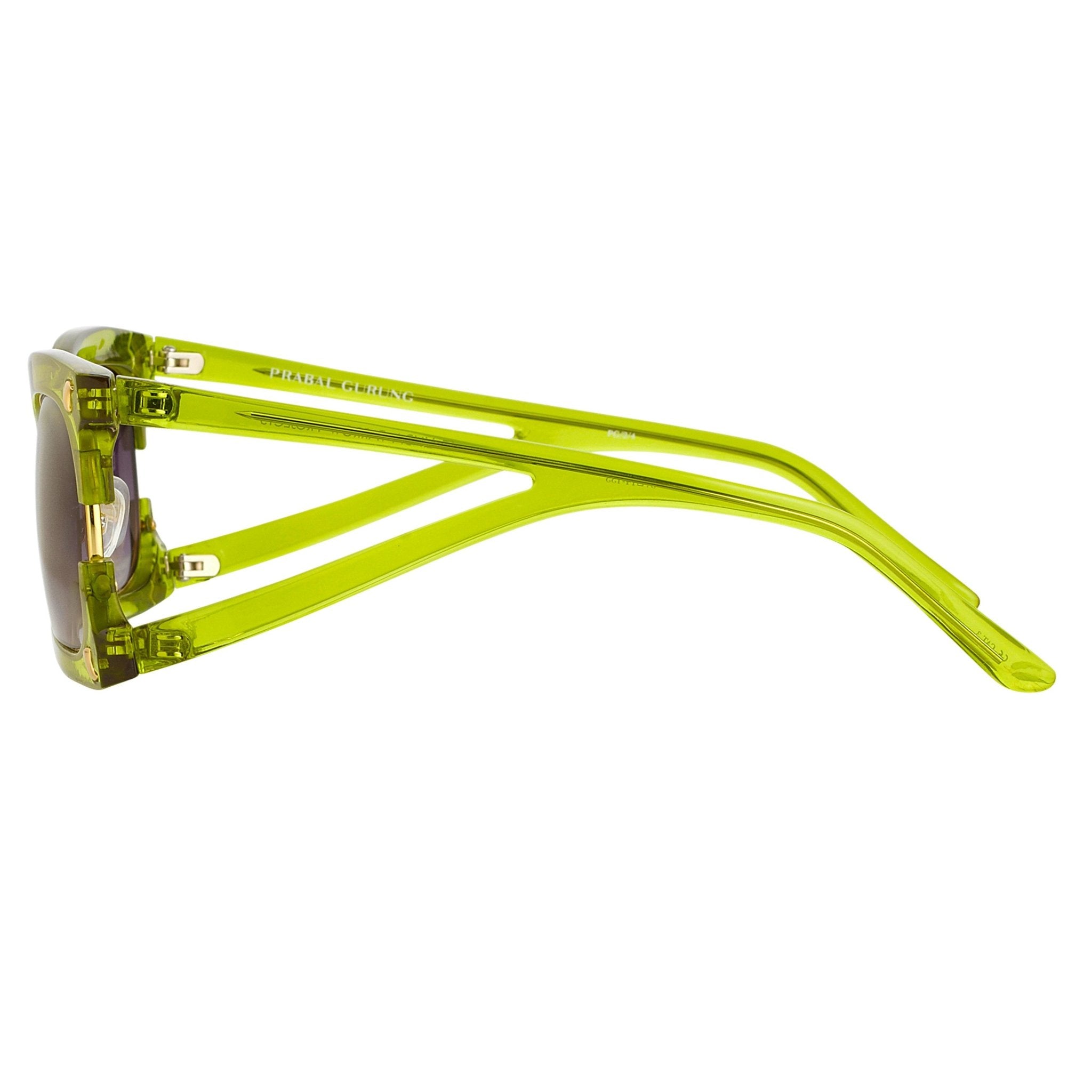 Prabal Gurung Sunglasses Rectangular Green and Purple