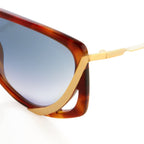 Prabal Gurung Sunglasses Rectangular Tortoise Shell and Grey