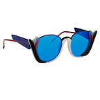 Prabal Gurung Sunglasses Round Black and Blue