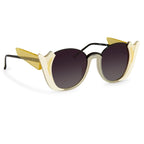 Prabal Gurung Sunglasses Round Ivory and Grey