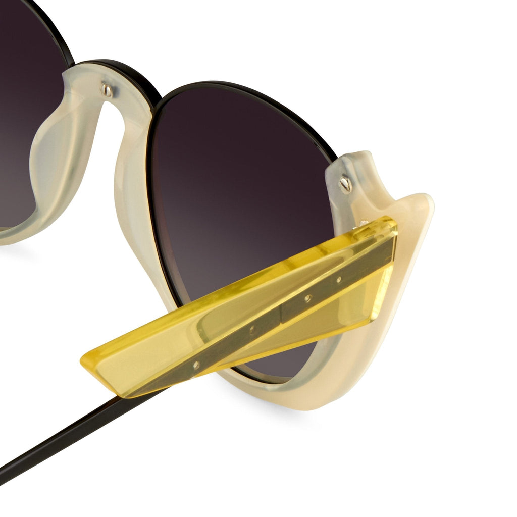 Prabal Gurung Sunglasses Round Ivory and Grey