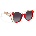 Prabal Gurung Ladies Sunglasses Round Crimson and Grey