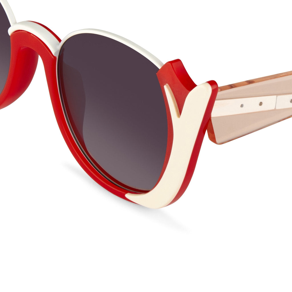 Prabal Gurung Ladies Sunglasses Round Crimson and Grey