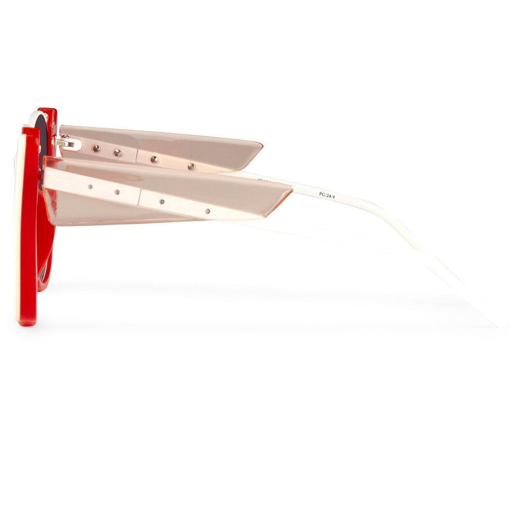 Prabal Gurung Ladies Sunglasses Round Crimson and Grey