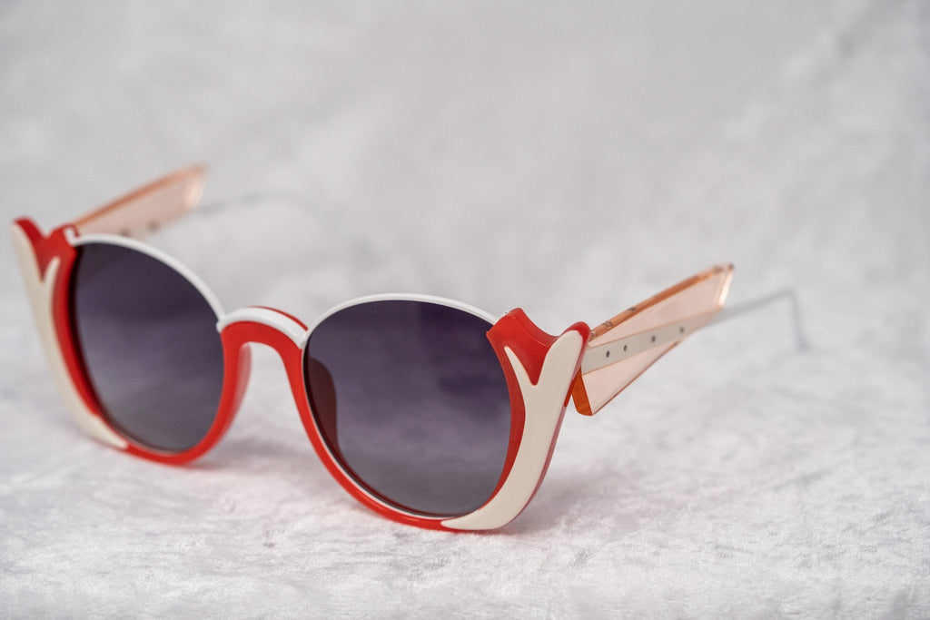 Prabal Gurung Ladies Sunglasses Round Crimson and Grey