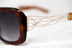 Prabal Gurung Sunglasses Rectangle Tortoise Shell Acetate and Grey
