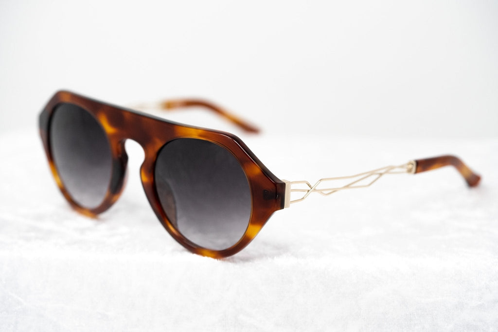 Prabal Gurung Sunglasses Round Tortoise Shell and Grey