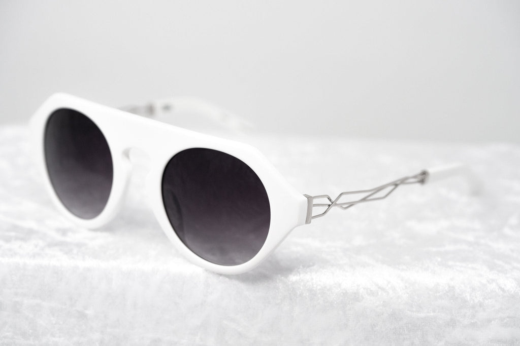 Prabal Gurung Sunglasses Round White and Grey