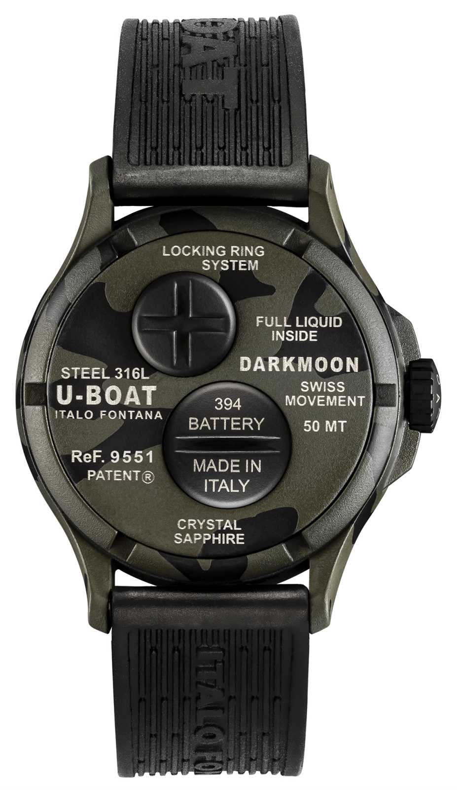 U-Boat Men’s Camouflage Watch 40mm Darkmoon Oil Immersion Grey
