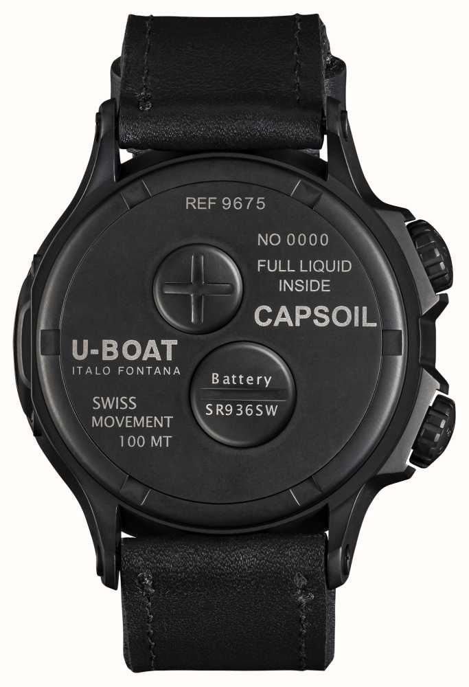 U-Boat Men's Watch Capsoil Doppiotempo 55mm Black Rehaut
