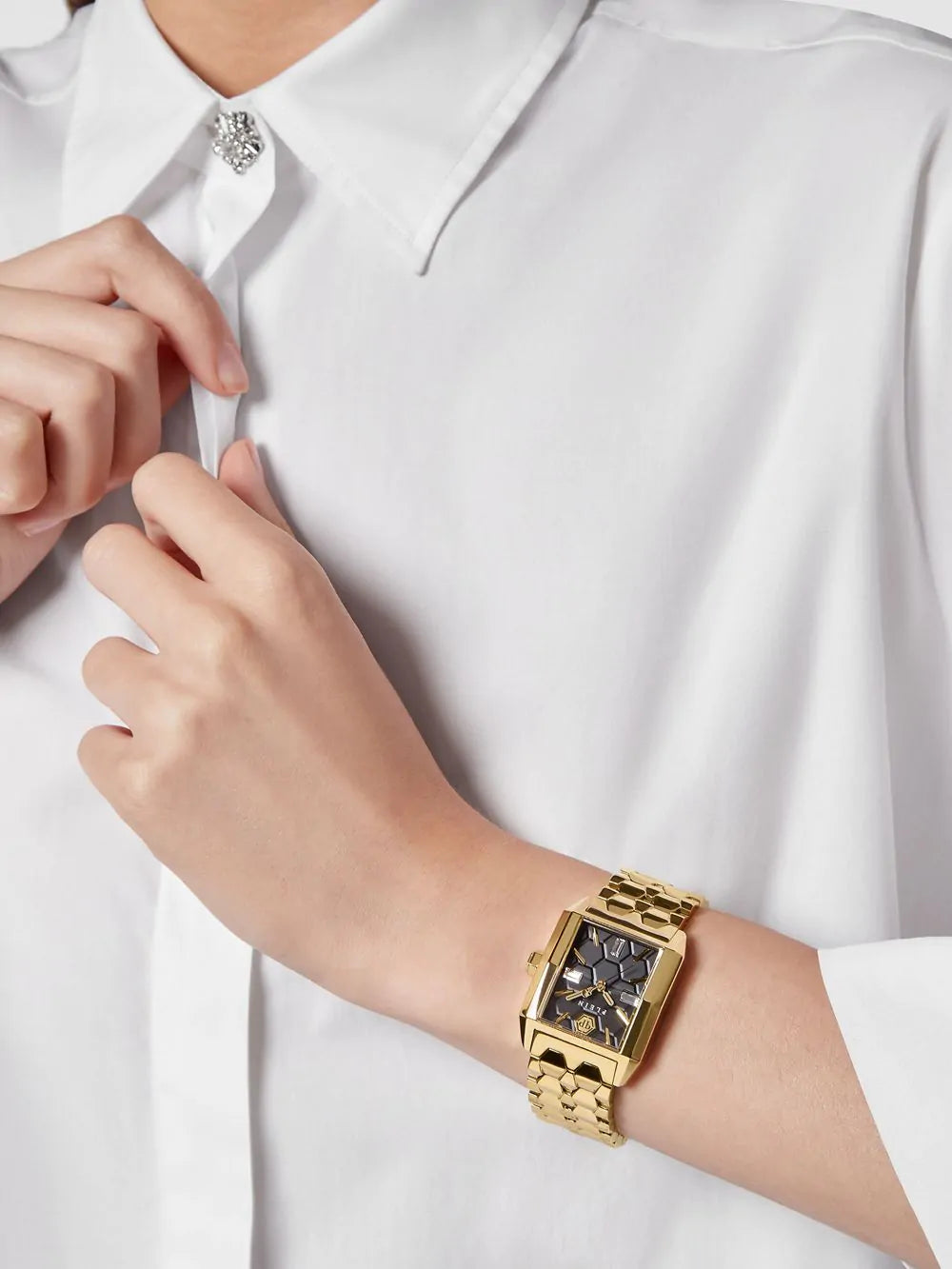 Philipp Plein Ladies Watch Offshore Square Black Gold