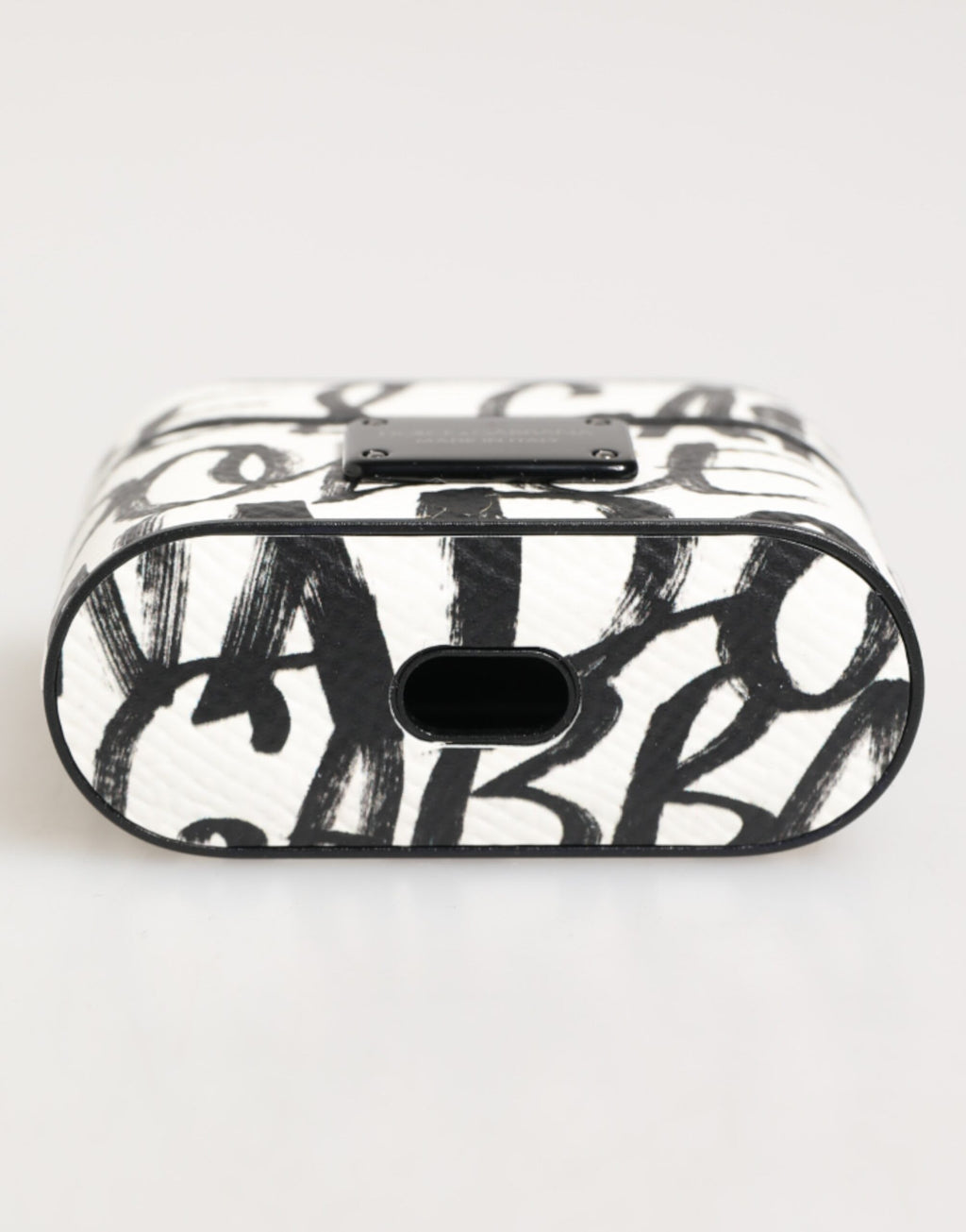 Dolce & Gabbana  Leather Monogram Print Logo Holder Airpods Case