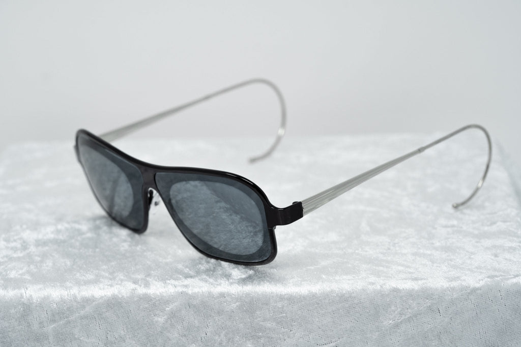 Raf Simons Sunglasses Size Extra Small Rectangular Black Silver and Grey
