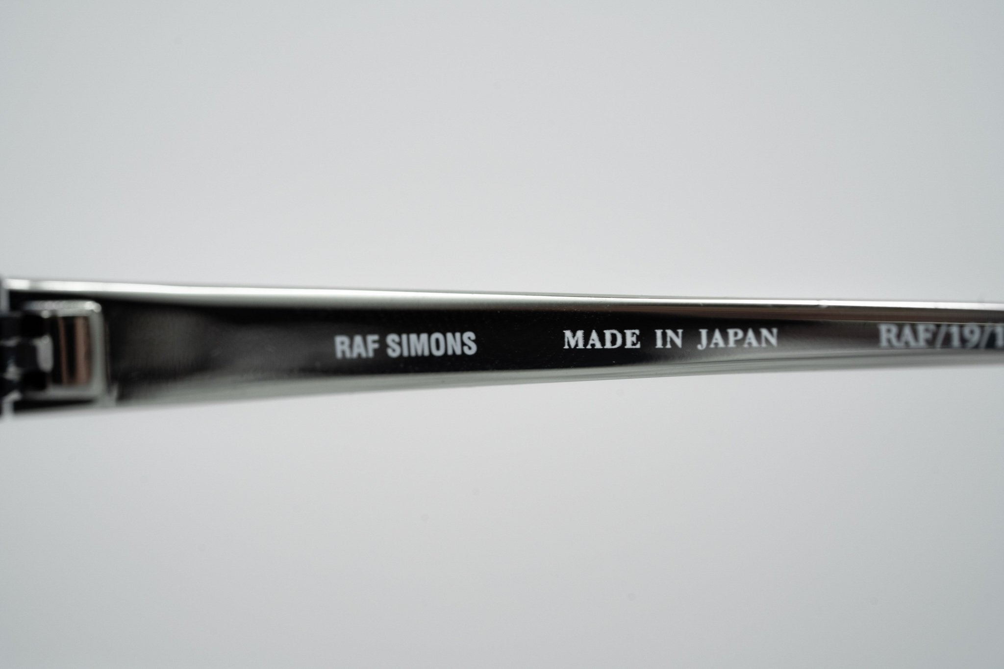 Raf Simons Sunglasses Size Extra Small Rectangular Black Silver and Grey