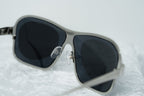 Raf Simons Sunglasses Size Extra Small Rectangular Silver and Grey