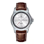 Revue Thommen Men's Airspeed Silver Brown Leather Strap Automatic Watch