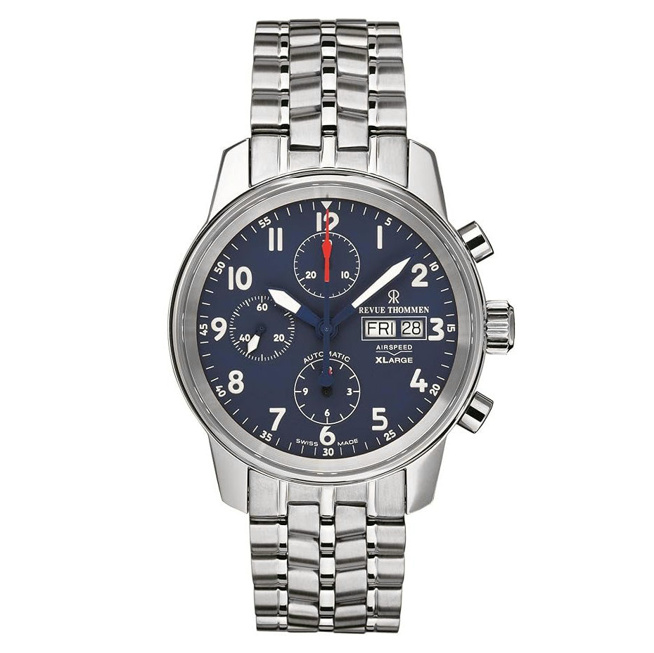 Revue Thommen Airspeed XL Men's 41mm Blue Chronograph Automatic Watch
